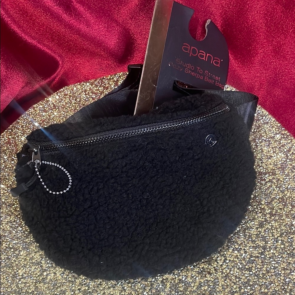 Apana Black Sherpa Belt Bag